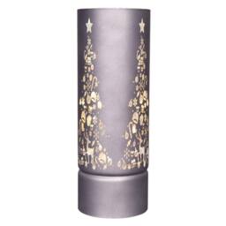 Shatchi 27cm Christmas Decorated Vase Led Grey Glass Vase / Christmas Tree - thumbnail 2