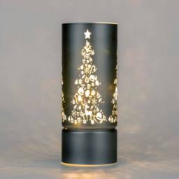Shatchi 27cm Christmas Decorated Vase Led Grey Glass Vase / Christmas Tree - thumbnail 3