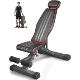 FLAVORA 660 LBS Weight Bench Foldable Training Bench in Black - Size: 0-12 m