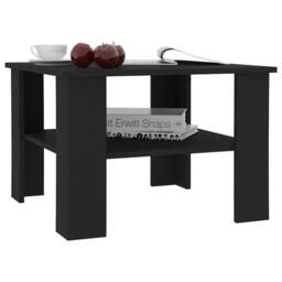 Berkfield Home Modern Coffee Table Black 60x60x42 cm Engineered Wood - Size: 60 x 60 x 42 cm - thumbnail 1