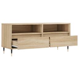 Berkfield Home TV Cabinet Sonoma Oak 100x34.5x44.5 cm Engineered Wood in Brown - thumbnail 6