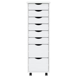 Berkfield Home Rolling Cabinet with Drawers MOSS White Solid Wood Pine - thumbnail 4