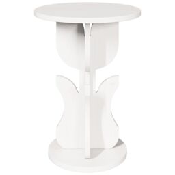Berkfield Home Side Table White Solid pine wood - thumbnail 5