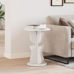 Berkfield Home Side Table White Solid pine wood