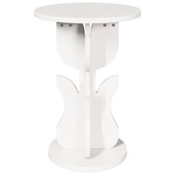 Berkfield Home Side Table White Solid pine wood - thumbnail 6
