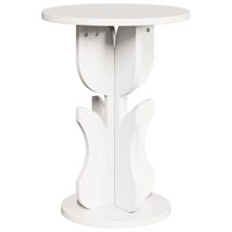 Berkfield Home Side Table White Solid pine wood - thumbnail 7