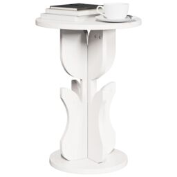 Berkfield Home Side Table White Solid pine wood - thumbnail 3