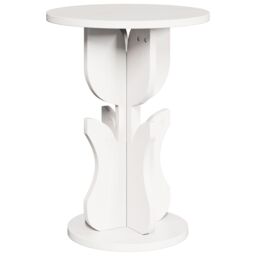 Berkfield Home Side Table White Solid pine wood - thumbnail 2