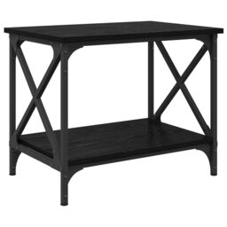 Berkfield Home Side Table with Shelf Black oak 55 x 38 x 45 cm Engineered wood - thumbnail 7