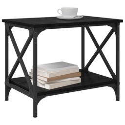 Berkfield Home Side Table with Shelf Black oak 55 x 38 x 45 cm Engineered wood - thumbnail 3