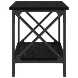 Berkfield Home Side Table with Shelf Black oak 55 x 38 x 45 cm Engineered wood - thumbnail 6