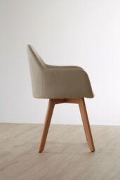 Orsina Stone Fabric Chair With Wood Legs, Backrest Dining Chair, Space-Saving Office Accent Chair with Upholstery in Natural - thumbnail 3