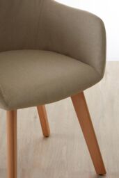 Orsina Stone Fabric Chair With Wood Legs, Backrest Dining Chair, Space-Saving Office Accent Chair with Upholstery in Natural - thumbnail 6