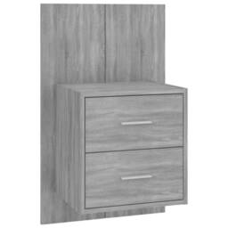 Berkfield Home Bed Headboard with Cabinets Grey Sonoma Engineered Wood - thumbnail 4