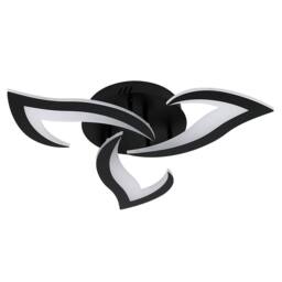 Goeco Ceiling Light LED Living Room 58cm 36W Modern Petal Design Lamps 3000K in Black - thumbnail 1