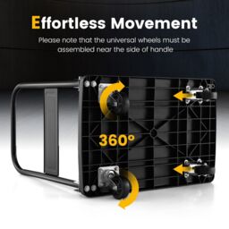 Gymax Folding Push Cart Dolly Platform Hand Truck 360° Swivel Wheels 200KG in Black - thumbnail 6