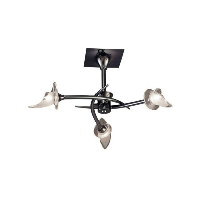 Netlighting Flavia Semi Flush Ceiling Round 3 Light G9 Black Chrome - image 1