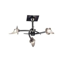 Netlighting Flavia Semi Flush Ceiling Round 3 Light G9 Black Chrome