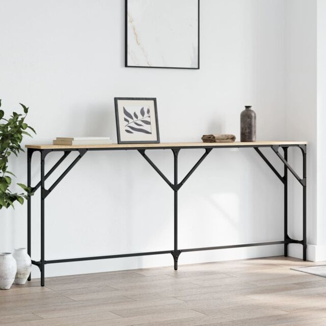 Berkfield Home Console Table Sonoma Oak 180x23x75 cm Engineered Wood in Brown - Size: 180 x 23 x 75 cm - image 1