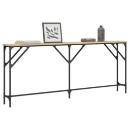 Berkfield Home Console Table Sonoma Oak 180x23x75 cm Engineered Wood in Brown - Size: 180 x 23 x 75 cm - thumbnail 3