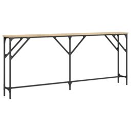 Berkfield Home Console Table Sonoma Oak 180x23x75 cm Engineered Wood in Brown - Size: 180 x 23 x 75 cm - thumbnail 2