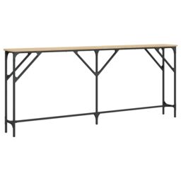 Berkfield Home Console Table Sonoma Oak 180x23x75 cm Engineered Wood in Brown - Size: 180 x 23 x 75 cm - thumbnail 6