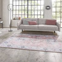 THE RUGS Oriental Gratia Rug Moroccan Inspired Polyester Flatweave 0.5cm in Pink - Size: 120 cm x 160 cm - thumbnail 6