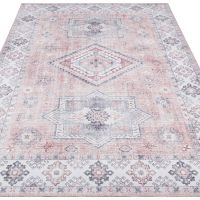 THE RUGS Oriental Gratia Rug Moroccan Inspired Polyester Flatweave 0.5cm in Pink - Size: 120 cm x 160 cm - thumbnail 5