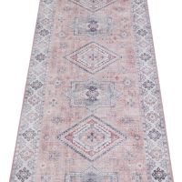 THE RUGS Oriental Gratia Rug Moroccan Inspired Polyester Flatweave 0.5cm in Pink - Size: 120 cm x 160 cm - thumbnail 8