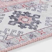 THE RUGS Oriental Gratia Rug Moroccan Inspired Polyester Flatweave 0.5cm in Pink - Size: 120 cm x 160 cm - thumbnail 4