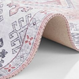 THE RUGS Oriental Gratia Rug Moroccan Inspired Polyester Flatweave 0.5cm in Pink - Size: 120 cm x 160 cm - thumbnail 3