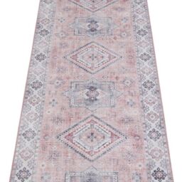 THE RUGS Oriental Gratia Rug Moroccan Inspired Polyester Flatweave 0.5cm in Pink - Size: 120 cm x 160 cm - thumbnail 9