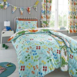Happy Linen Company Kids Cute Dinky Dinosaurs Reversible Duvet Cover Bedding Set - Size: Toddler - thumbnail 2