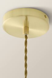 ValueLights Bellamy Amber Glass Globe Brushed Gold Single Ceiling Pendant Light - thumbnail 5