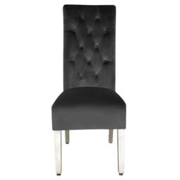 HOME LUXE INTERIOR Pair Of Sofia Dining Chair Lion Knocker Dark Grey - Size: 1 Seater - thumbnail 2