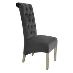 HOME LUXE INTERIOR Pair Of Sofia Dining Chair Lion Knocker Dark Grey - Size: 1 Seater - thumbnail 3
