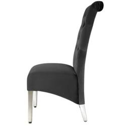 HOME LUXE INTERIOR Pair Of Sofia Dining Chair Lion Knocker Dark Grey - Size: 1 Seater - thumbnail 5