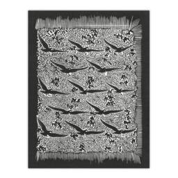 Artery8 Gerrit Willem Dijsselhof Framed Wall Art Flock of Birds With Plant Motif in Black - Size: A4 - thumbnail 3