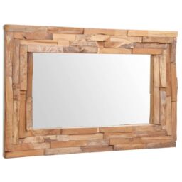 Berkfield Home Decorative Mirror Teak 90x60 cm Rectangular in Brown