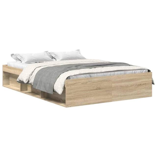Berkfield Home Bed Frame Sonoma Oak 160x200 cm in Light Tan - image 1