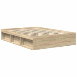 Berkfield Home Bed Frame Sonoma Oak 160x200 cm in Light Tan - thumbnail 4