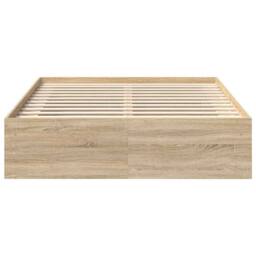 Berkfield Home Bed Frame Sonoma Oak 160x200 cm in Light Tan - thumbnail 5
