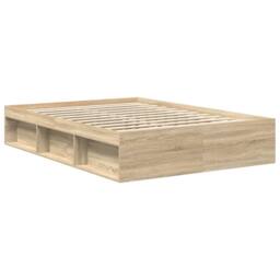 Berkfield Home Bed Frame Sonoma Oak 160x200 cm in Light Tan - thumbnail 7