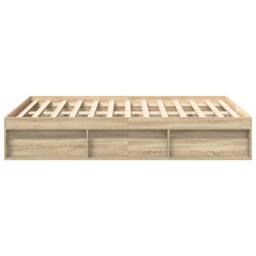 Berkfield Home Bed Frame Sonoma Oak 160x200 cm in Light Tan - thumbnail 6