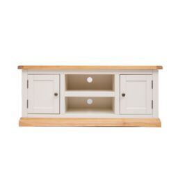 Cabinet Bits Trevi Off-White 2 Door TV Cabinet Brass Knob