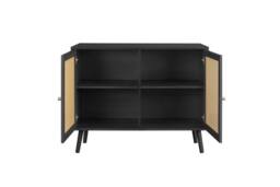 Birlea Croxley 2 Door Sideboard Black Rattan Storage Cabinet - thumbnail 7