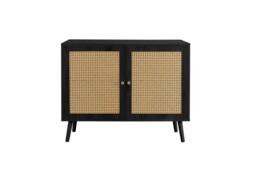 Birlea Croxley 2 Door Sideboard Black Rattan Storage Cabinet - thumbnail 6