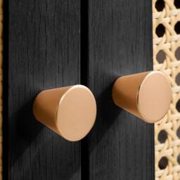 Birlea Croxley 2 Door Sideboard Black Rattan Storage Cabinet - thumbnail 4