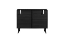 Birlea Croxley 2 Door Sideboard Black Rattan Storage Cabinet - thumbnail 9