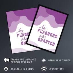 Artery8 My Flabbers Are Ghasted Purple Word Play Funny Framed Wall Art Print - Size: A4 - thumbnail 2